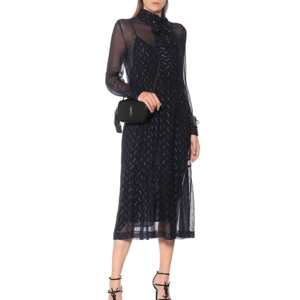 Saint Laurent silk maxi dress Dark Blue